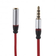 3.5mm Male to Female Extension Audio Cable for iPhone Samsung LG etc - Red
