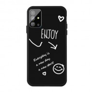 Smile Pattern Printing Matte TPU Back Case for Samsung Galaxy S20 Plus - Black