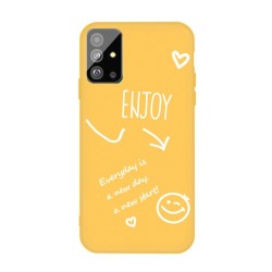 Letters Printing Frosted TPU Back Casing for Samsung Galaxy S20 - Yellow Letters Printing Frosted TPU Back Casing for Samsung Galaxy S20 - Yellow
