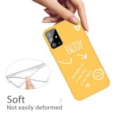 Letters Printing Frosted TPU Back Casing for Samsung Galaxy S20 - Yellow Letters Printing Frosted TPU Back Casing for Samsung Galaxy S20 - Yellow