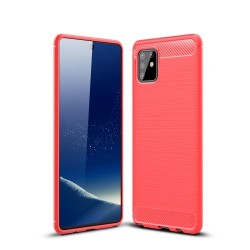 Θήκη Σιλικόνης TPU Carbon Fiber Brushed για Samsung Galaxy A81 / Note 10 Lite / M60s - Κόκκινο Θήκη Σιλικόνης TPU Carbon Fiber Brushed για Samsung Galaxy A81 / Note 10 Lite / M60s - Κόκκινο