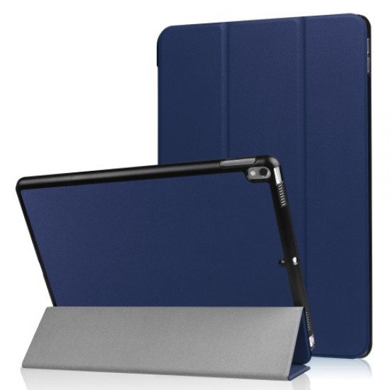 For iPad Air 10.5 (2019) / Pro 10.5-inch (2017) Tri-fold PU Leather Smart Stand Case Accessory - Dark Blue Apple Cases Mobile