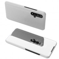 For Huawei Honor 20S / Honor 20 / Honor 20 Pro / nova 5T View Window Vertical Mirror Leather Mobile Case - White
