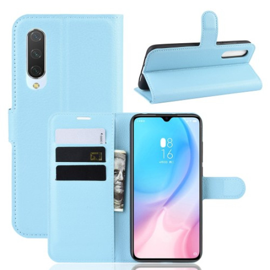 Litchi Skin Leather Wallet Case for Xiaomi Mi CC9 / Mi CC9 Meitu Edition/ Mi 9 Lite - Baby Blue XIAOMI Cases Mobile