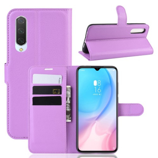 Litchi Skin Leather Wallet Case for Xiaomi Mi CC9 / Mi CC9 Meitu Edition/ Mi 9 Lite - Purple XIAOMI Cases Mobile
