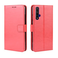 Phone Case for Huawei Honor 20S / Honor 20 / nova 5T Crazy Horse Texture Wallet Leather Case with Strap Phone Cover - Red