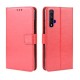 Phone Case for Huawei Honor 20S / Honor 20 / nova 5T Crazy Horse Texture Wallet Leather Case with Strap Phone Cover - Red Huawei Cases Mobile