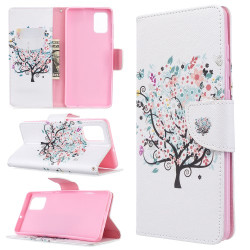 Pattern Printing Wallet Leather Flip Phone Cover for Samsung Galaxy A71 - Flower Tree