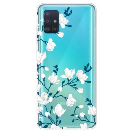 Pattern Printing TPU Phone Case Covering for Samsung Galaxy A71 - Flower Samsung Cases Mobile