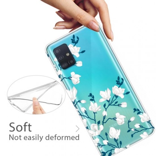 Pattern Printing TPU Phone Case Covering for Samsung Galaxy A71 - Flower Samsung Cases Mobile