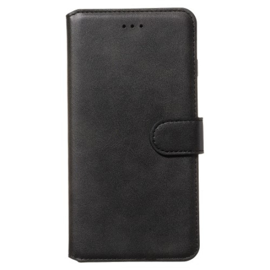 Solid Color Flip Leather Wallet Phone Case for Samsung Galaxy A71 - Black Samsung Cases Mobile