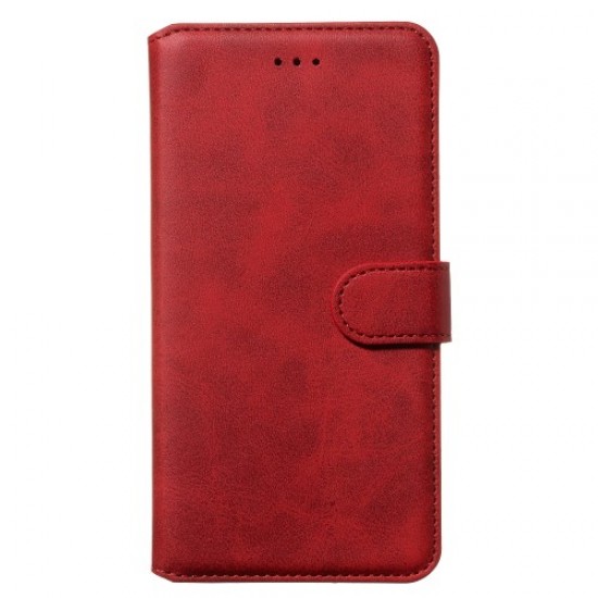 Solid Color Flip Leather Wallet Phone Case for Samsung Galaxy A71 - Red Samsung Cases Mobile