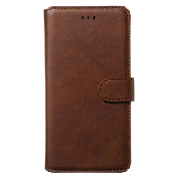 Solid Color Flip Leather Wallet Phone Case for Samsung Galaxy A71 - Brown