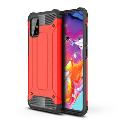 Armor Guard Plastic + TPU Hybrid Case for Samsung Galaxy A51 - Red