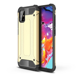 Armor Guard Plastic + TPU Hybrid Case for Samsung Galaxy A51 - Gold