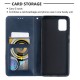 Geometric Pattern Leather Stand Case with Card Slots for Samsung Galaxy A51 - Blue Samsung Cases Mobile