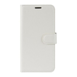 Litchi Skin Leather Wallet Stand Case for Samsung Galaxy A51 - White