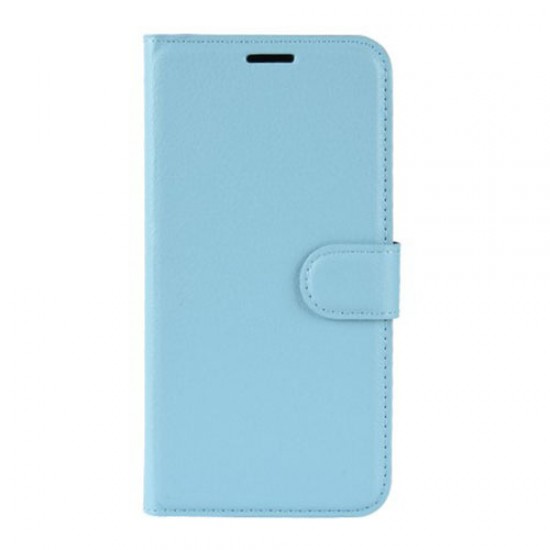 Litchi Skin Wallet Leather Stand Case for Samsung Galaxy A51 - Baby Blue Samsung Cases Mobile