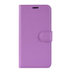Litchi Skin Wallet Leather Stand Case for Samsung Galaxy A51 - Purple