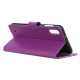Litchi Texture Wallet Stand Leather Mobile Phone Cover for Samsung Galaxy A10 - Purple Samsung Cases Mobile