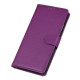 Litchi Texture Wallet Stand Leather Mobile Phone Cover for Samsung Galaxy A10 - Purple Samsung Cases Mobile