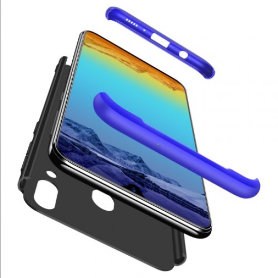 GKK Detachable 3-Piece Matte Hard Phone Case for Samsung Galaxy M20 - Black / Blue Samsung Cases Mobile