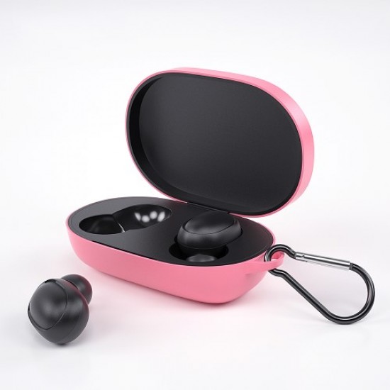 ESSAGER Solid Color Silicone Case for Xiaomi Mi Airdots Youth Edition / Redmi Airdots - Pink Bluetooth Headsets / Speakers