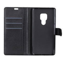 Δερμάτινη Θήκη Πορτοφόλι με Βάση Στήριξης για Huawei Mate 20 - Μαύρο