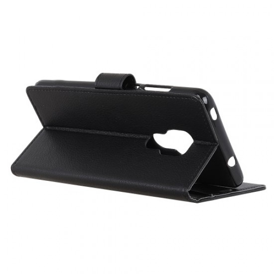 Litchi Skin Wallet Leather Stand Case for Huawei Mate 20 - Black Huawei Cases Mobile