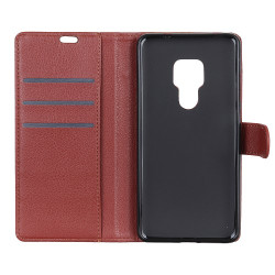 Δερμάτινη Θήκη Πορτοφόλι με Βάση Στήριξης για Huawei Mate 20 - Καφέ