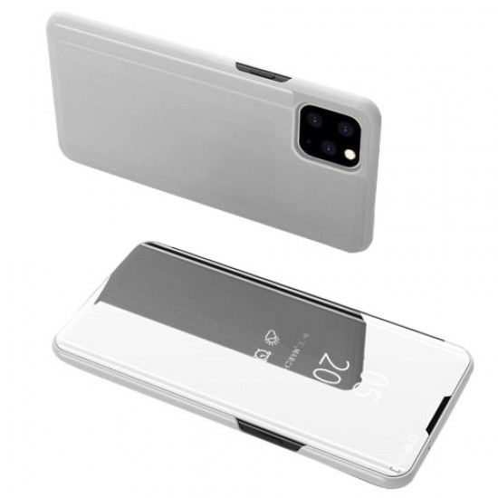 Θήκη Βιβλίο View Window (Όψη Καθρέφτη) με Βάση Στήριξης για iPhone 11 Pro 5.8 inch (2019) - Ασημί Apple Θήκες Κινητών