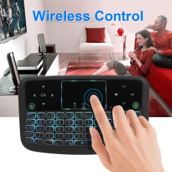 A36 Wireless Keyboard 2.4GHz 4 Color Backlit Air Mouse Touchpad Keyboard for Android TV Box Smart TV PC - Black A36 Wireless Keyboard 2.4GHz 4 Color Backlit Air Mouse Touchpad Keyboard for Android TV Box Smart TV PC - Black