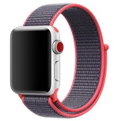 Nylon Velcro Υφασμάτινο Μπρασελέ για Apple Watch Series 5 4 44mm / Series 3 2 1 42mm - Κόκκινο