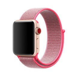 Nylon Velcro Υφασμάτινο Μπρασελέ για Apple Watch Series 5 4 44mm / Series 3 2 1 42mm - Φούξια