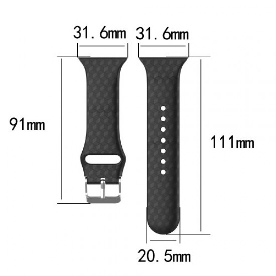 3D Diamond Texture Silicone Watch Band for Apple Watch Series 5 4 40mm / Series 3 2 1 38mm - Black Gadgets - Toys - Hobby