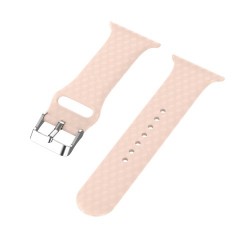 3D Diamond Texture Silicone Watch Band for Apple Watch Series 5 4 40mm / Series 3 2 1 38mm - Pink