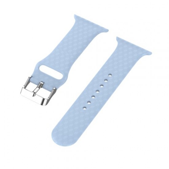 3D Diamond Texture Silicone Watch Strap for Apple Watch Series 5 4 44mm / Series 3 2 1 42mm - Baby Blue Gadgets - Toys - Hobby