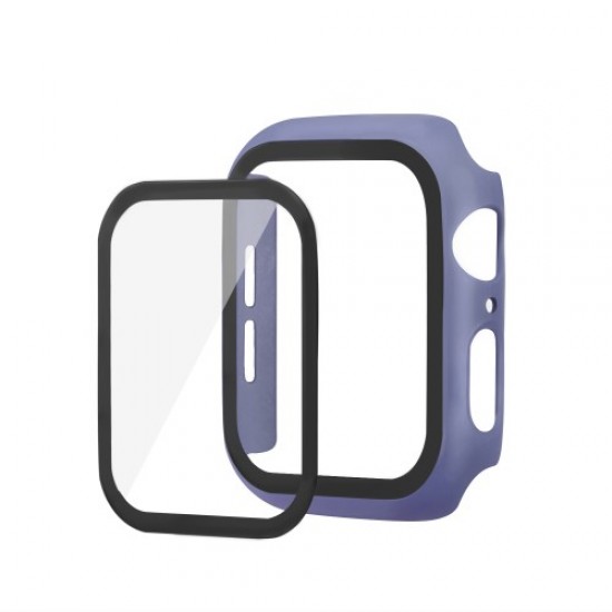 Rubberized PC + Tempered Glass Watch Case for Apple Watch Series 5/4 44mm - Blue Gadgets - Toys - Hobby