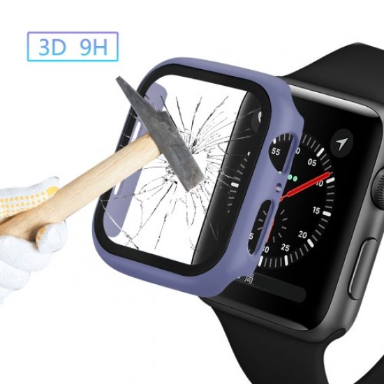 Rubberized PC + Tempered Glass Watch Case for Apple Watch Series 5/4 44mm - Blue Gadgets - Toys - Hobby