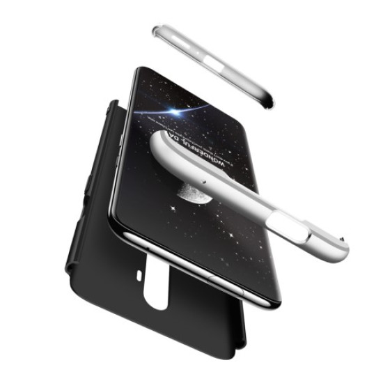 GKK Detachable 3-Piece Matte PC Back Shell for OnePlus 7T Pro - Silver/Black OnePlus Mobile Cases