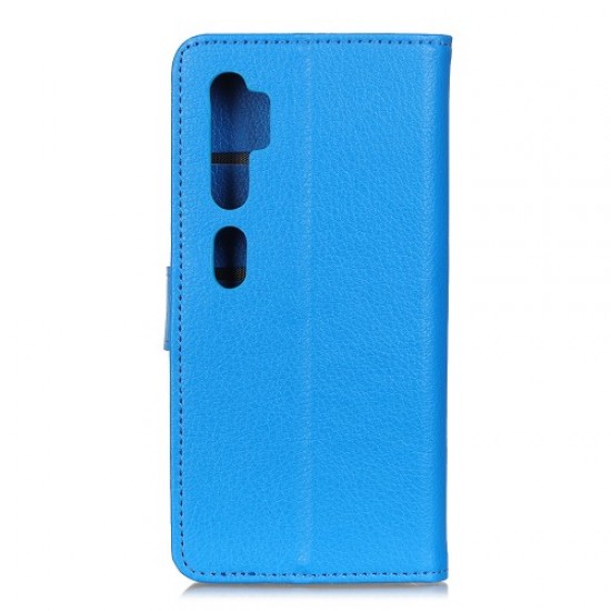 Litchi Skin Wallet Leather Stand Case for Xiaomi Mi Note 10 / Mi CC9 Pro - Blue XIAOMI Cases Mobile