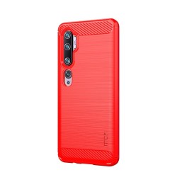 MOFI Θήκη Σιλικόνης TPU Carbon Fiber Brushed για Xiaomi Mi Note 10 / Mi CC9 Pro - Κόκκινο