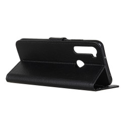 Δερμάτινη Θήκη Πορτοφόλι με Βάση Στήριξης για Xiaomi Redmi Note 8T - Μαύρο