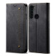 Jeans Cloth Skin Retro Style Leather Wallet Case for Xiaomi Redmi Note 8T - Black XIAOMI Cases Mobile