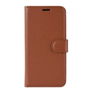 Litchi Skin Design Leather Case for Xiaomi Redmi Note 8T - Brown