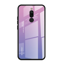 Gradient Color Tempered Glass + PC + TPU Combo Shell for Xiaomi Redmi 8 - Pink/Light Purple