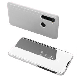 Θήκη Βιβλίο View Window (Όψη Καθρέφτη) με Βάση Στήριξης για Xiaomi Redmi Note 8 - Ασημί