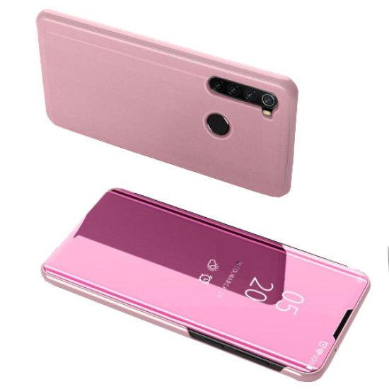 Plated Mirror Surface View Window Leather Stand Case for Xiaomi Redmi Note 8 - Rose Gold XIAOMI Cases Mobile