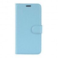 Litchi Texture Wallet Stand Leather Stand Card Holders Case for Xiaomi Redmi Note 8 - Baby Blue