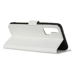 Δερμάτινη Θήκη Πορτοφόλι με Βάση Στήριξης για Huawei Honor 20 Pro - Λευκό